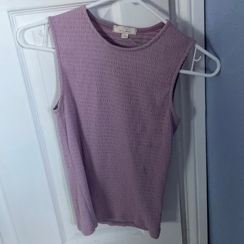 Light purple ruffle tank top cute to wear during the summer